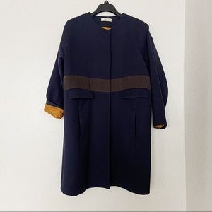 Suoli, Italy , wool color block coat.